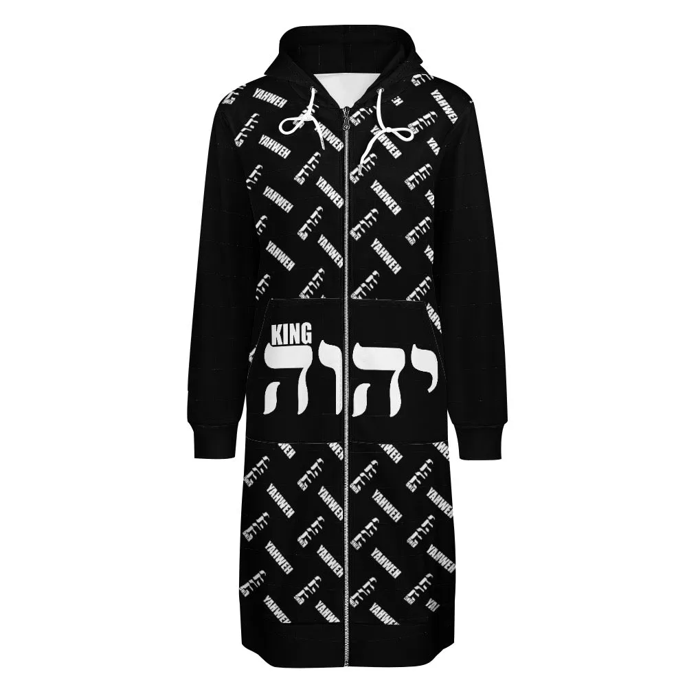 KING YAHWEH LADIES' KNEE LENGTH HOODIE