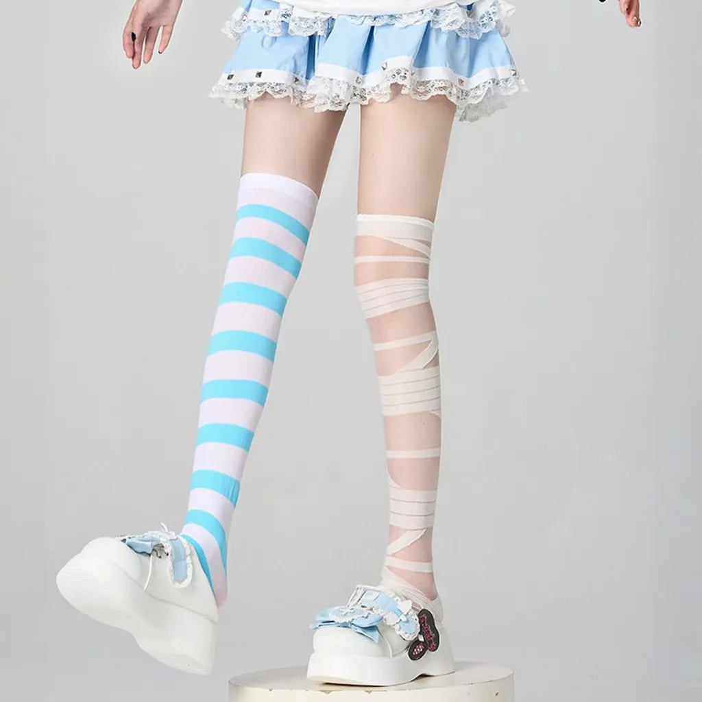 Landmine-style Bandage Over-the-Knee Socks