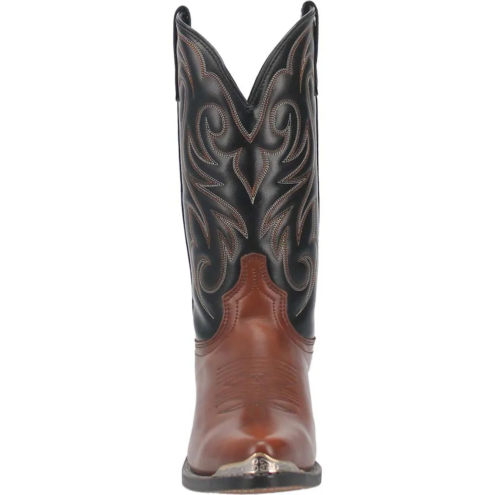 Laredo Peanut & Black Distressed Leather Western Cowboy Boots - Stylish, Durable & Comfortable Footwear