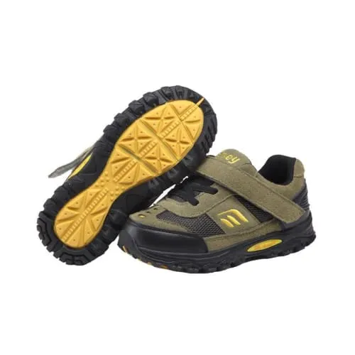 Mt. Emey 3301-7L Green/Black - Children Straight Last Athletic Shoes with Elastic Laces
