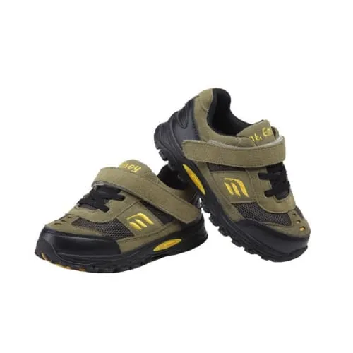 Mt. Emey 3301-7L Green/Black - Children Straight Last Athletic Shoes with Elastic Laces