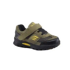 Mt. Emey 3301-7L Green/Black - Children Straight Last Athletic Shoes with Elastic Laces