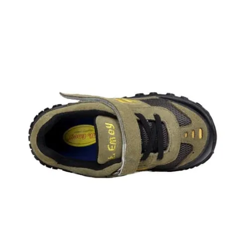 Mt. Emey 3301-7L Green/Black - Children Straight Last Athletic Shoes with Elastic Laces