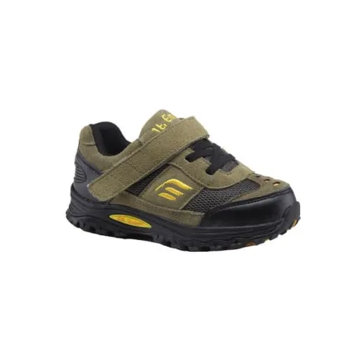 Mt. Emey 3301-7L Green/Black - Children Straight Last Athletic Shoes with Elastic Laces