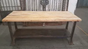 Reclaimed Wood Top Work Table