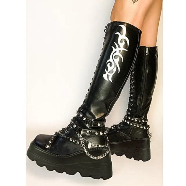 Romildi Brand Design Big sizes 43 Platform High Heels Cosplay Fashionable Autumn Winter Wedges Shoes Ankle Boots Women