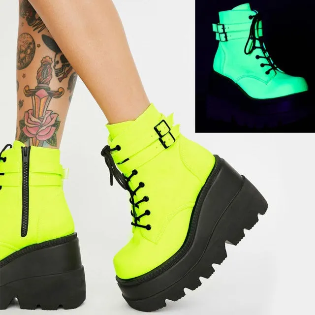 Romildi Brand Design Big sizes 43 Platform High Heels Cosplay Fashionable Autumn Winter Wedges Shoes Ankle Boots Women
