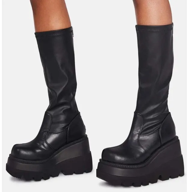 Romildi Brand Design Big sizes 43 Platform High Heels Cosplay Fashionable Autumn Winter Wedges Shoes Ankle Boots Women