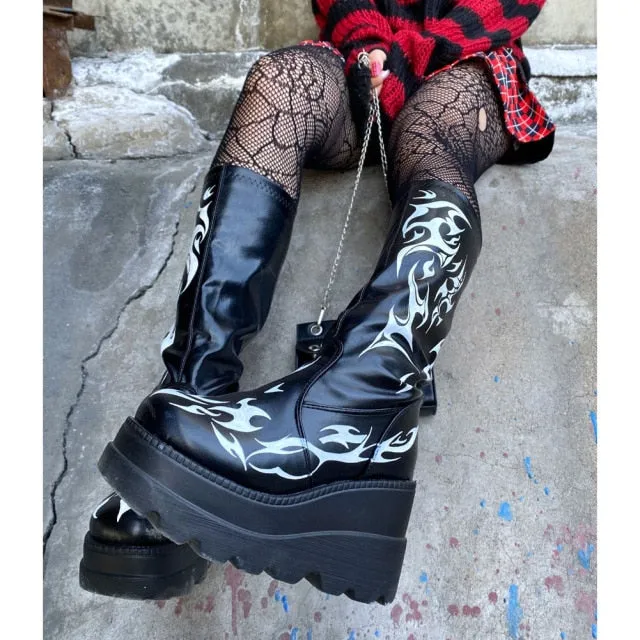 Romildi Brand Design Big sizes 43 Platform High Heels Cosplay Fashionable Autumn Winter Wedges Shoes Ankle Boots Women