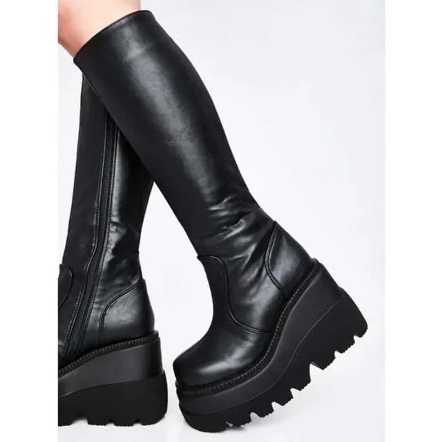 Romildi Brand Design Big sizes 43 Platform High Heels Cosplay Fashionable Autumn Winter Wedges Shoes Ankle Boots Women