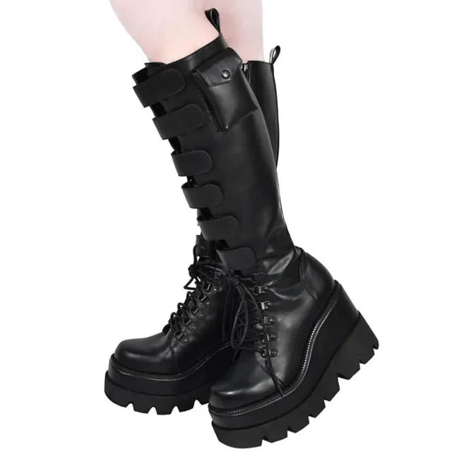 Romildi Brand Design Big sizes 43 Platform High Heels Cosplay Fashionable Autumn Winter Wedges Shoes Ankle Boots Women