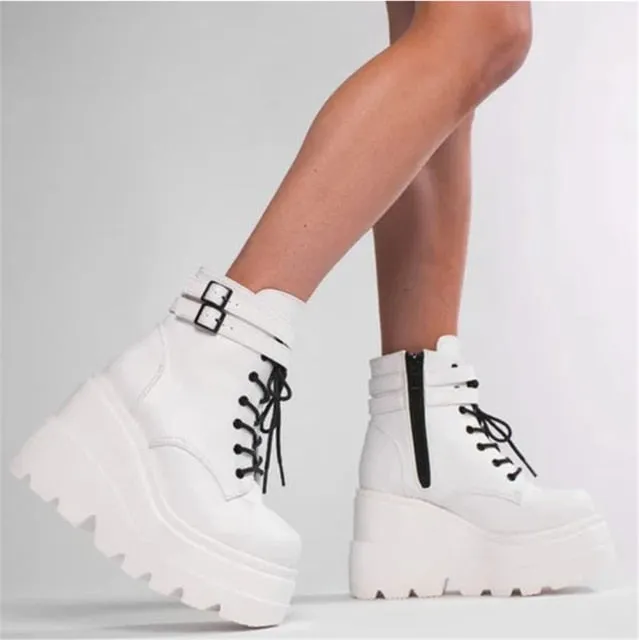 Romildi Brand Design Big sizes 43 Platform High Heels Cosplay Fashionable Autumn Winter Wedges Shoes Ankle Boots Women