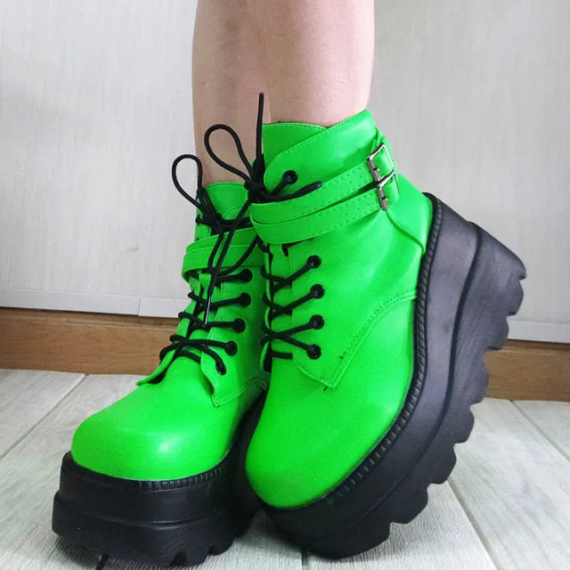 Romildi Brand Design Big sizes 43 Platform High Heels Cosplay Fashionable Autumn Winter Wedges Shoes Ankle Boots Women