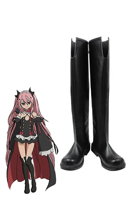 Seraph Of The End Krul Tepes Black Cospaly Boots