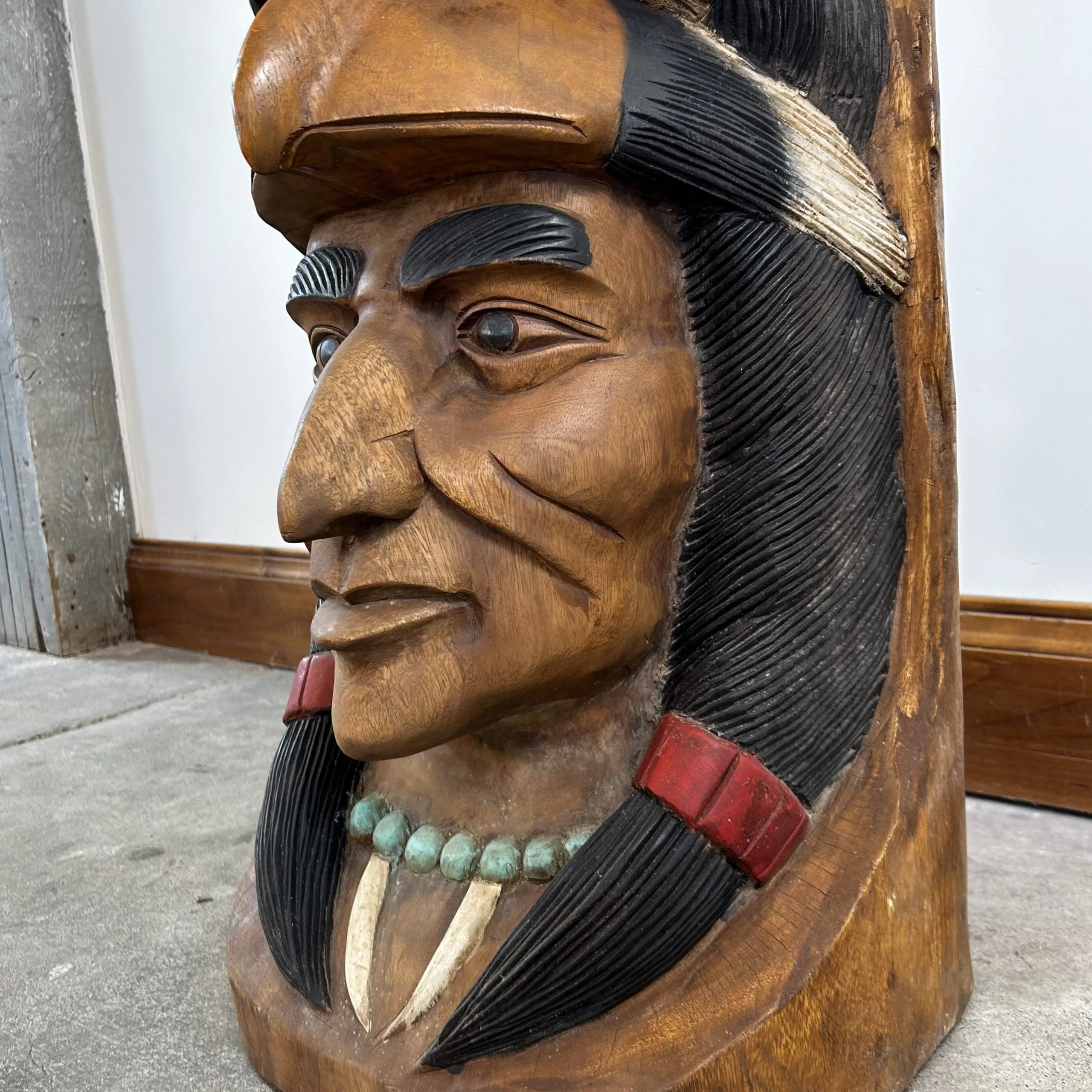 Totem Pole, Native American Carved Heads
