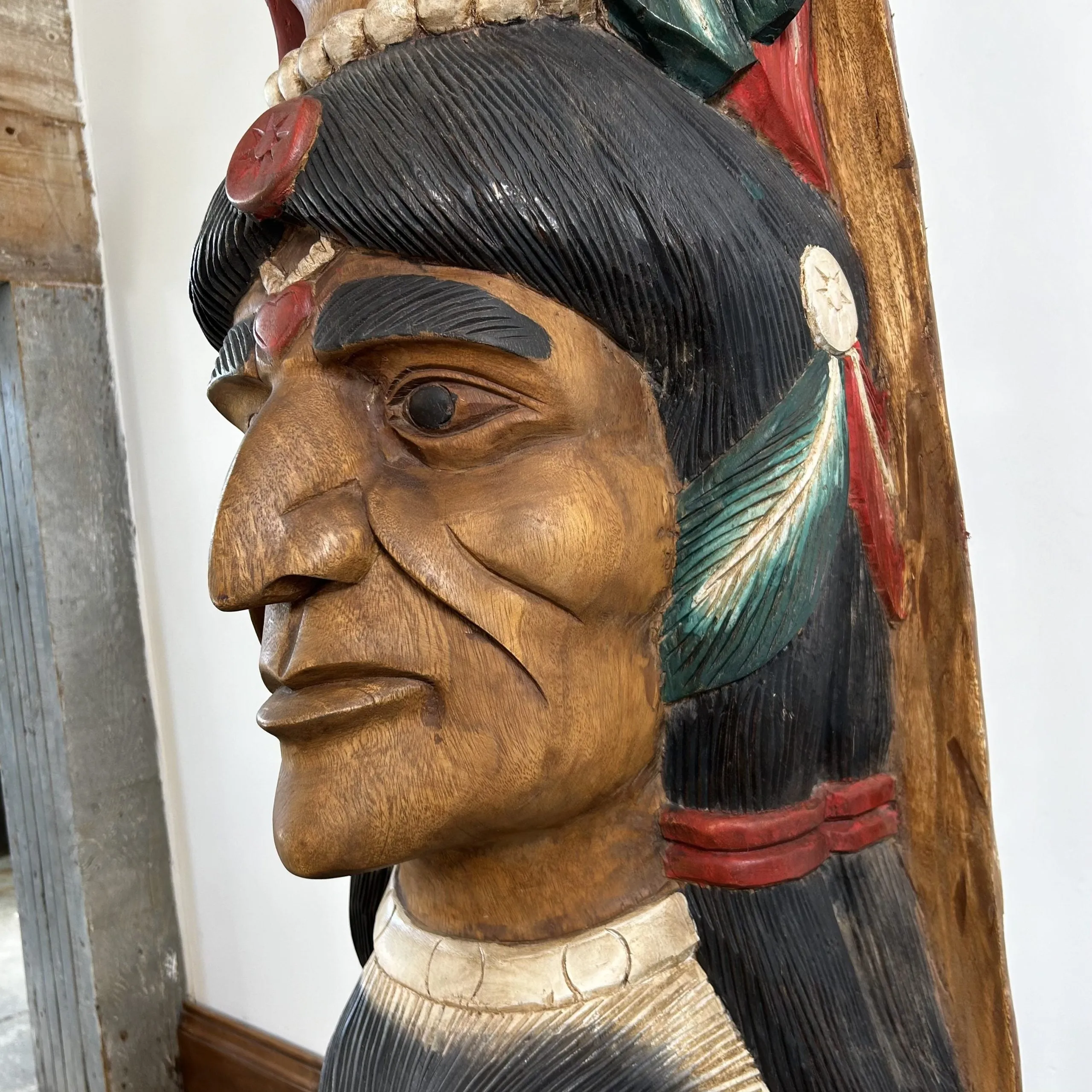 Totem Pole, Native American Carved Heads