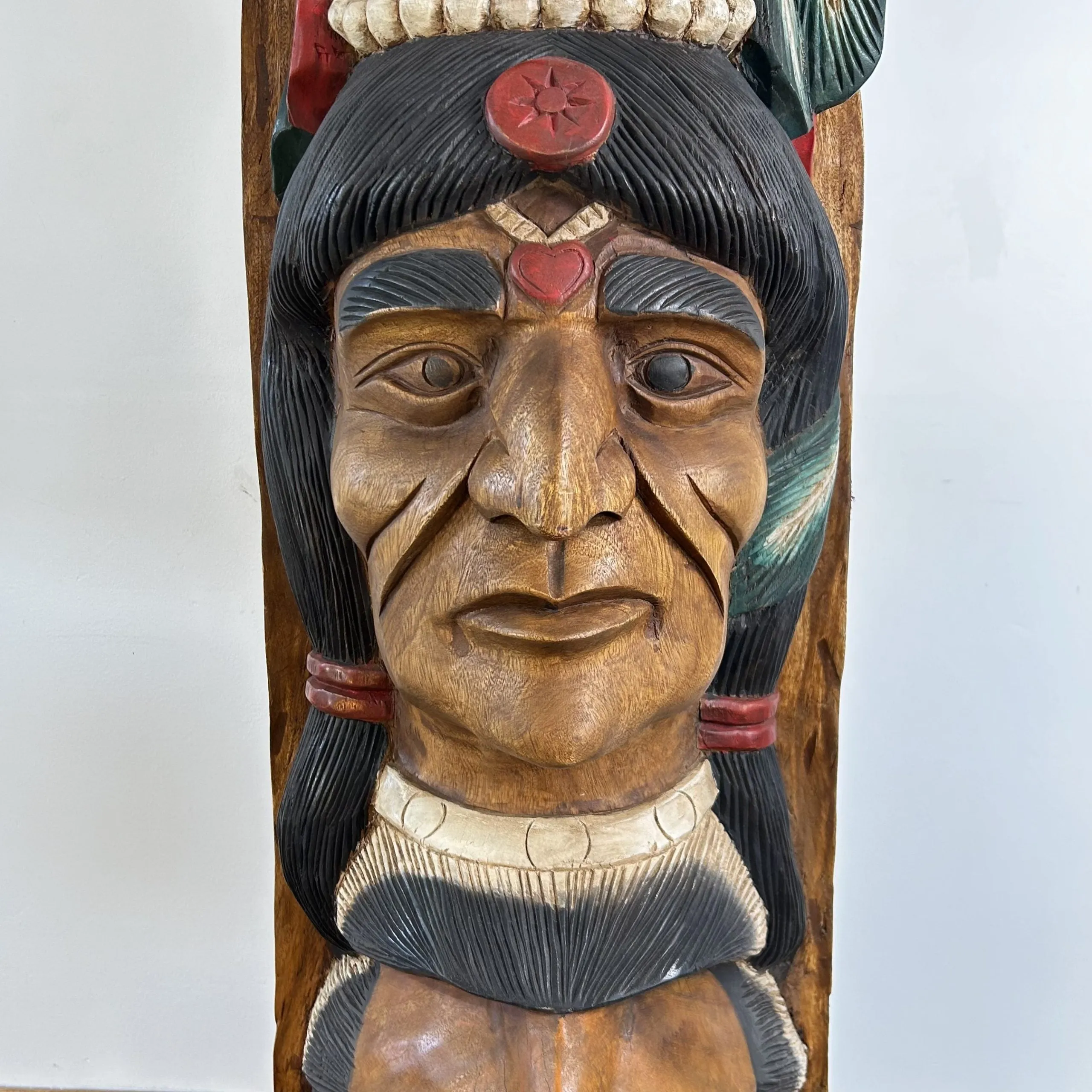 Totem Pole, Native American Carved Heads