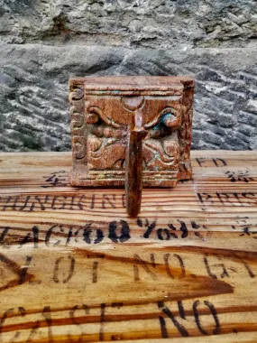 Vintage carved wooden wall hooks