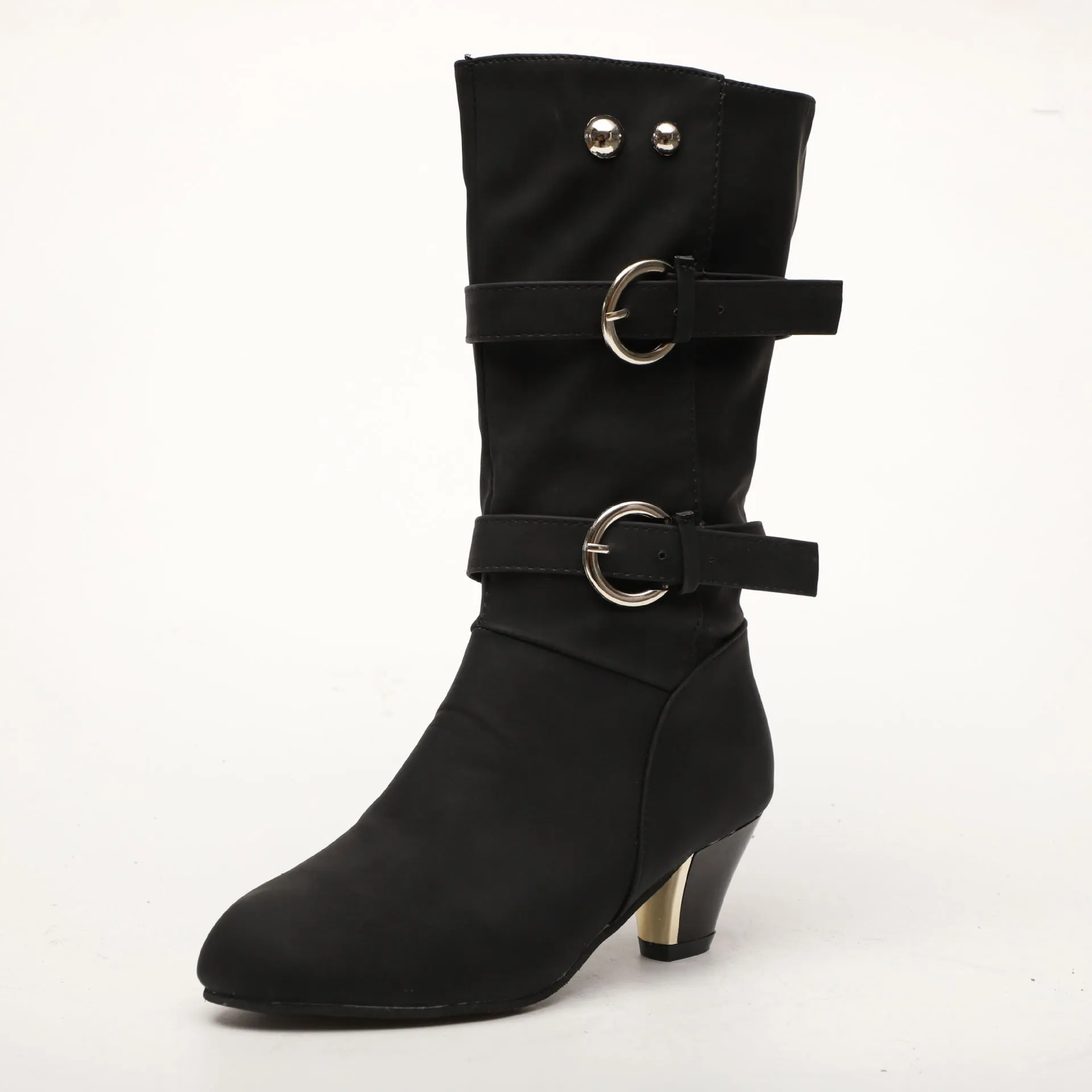 Women's Ankle Boots With Zipper Buckle And Mid-tube Boots