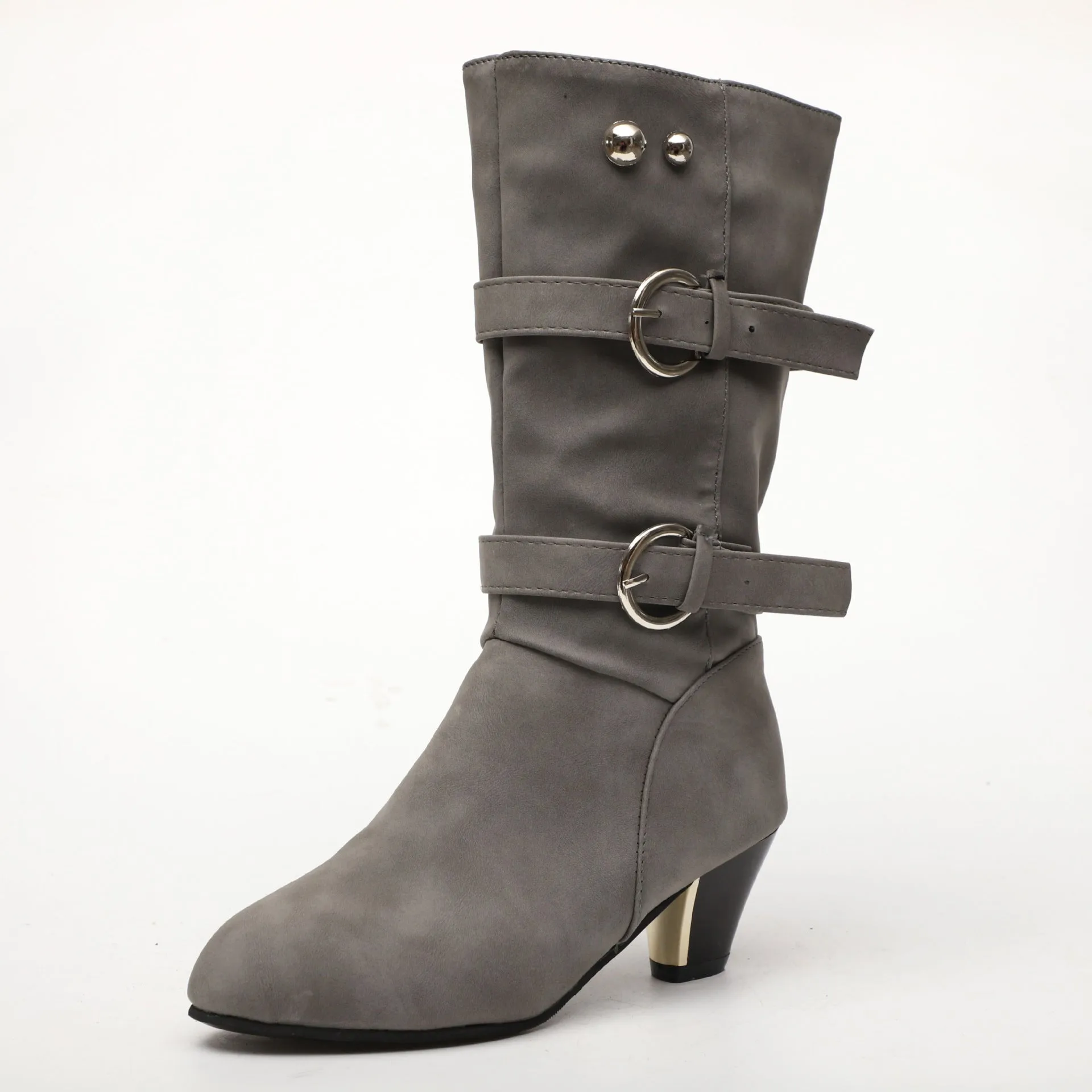 Women's Ankle Boots With Zipper Buckle And Mid-tube Boots