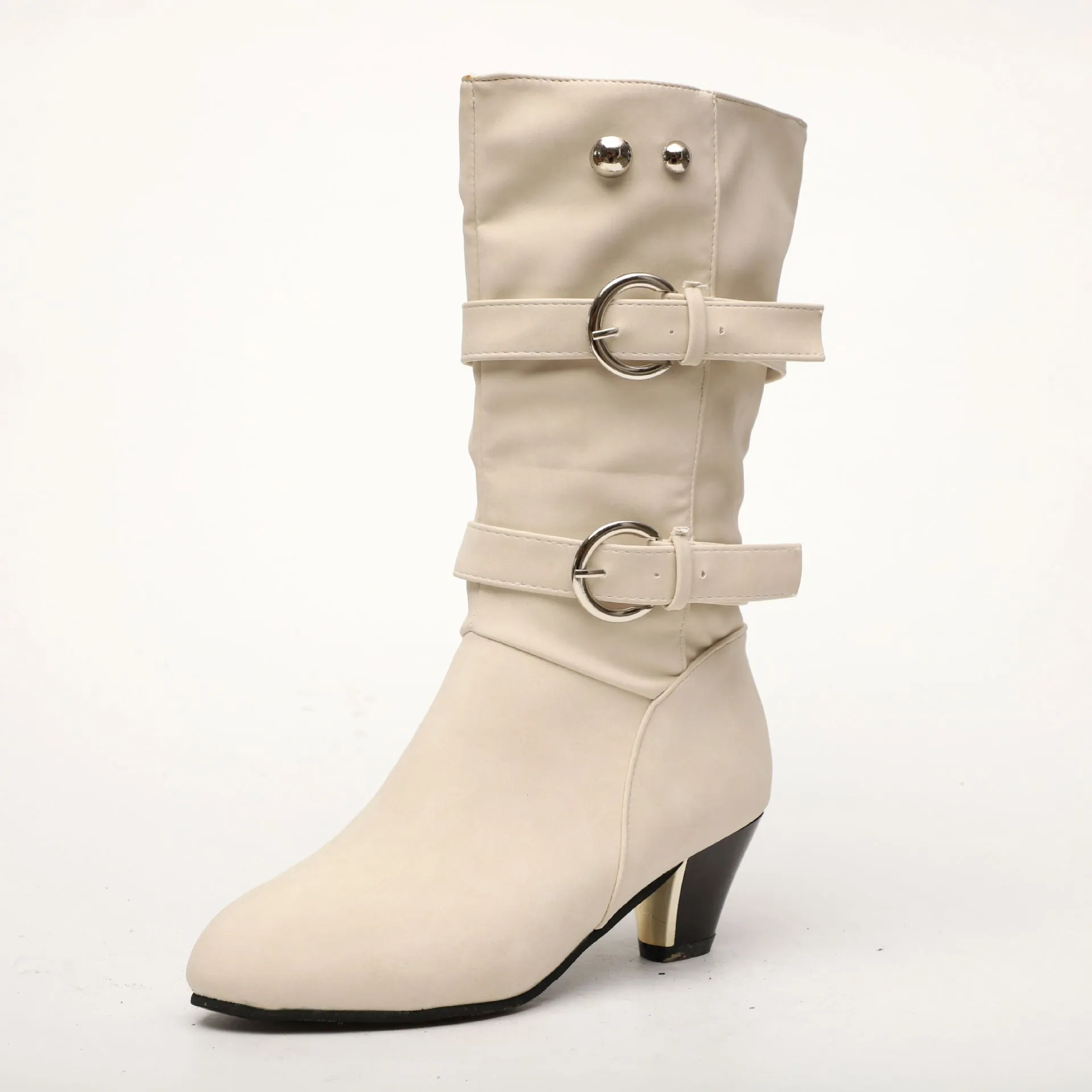 Women's Ankle Boots With Zipper Buckle And Mid-tube Boots